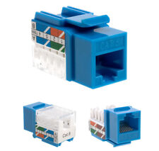 Usado, Conector de rede Cat6 azul Keystone Jack 45° angular punchdown multipack LOTE comprar usado  Enviando para Brazil