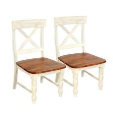 Used, Chateau Shabby Chic Solid Mango Wood Pair of Dining Chairs White RRP:£199.99 for sale  Shipping to South Africa