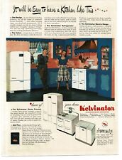 1945 Kelvinator Refrigerator Freezer Stove 1940s Kitchen Decor Print Ad 1, used for sale  Shipping to South Africa