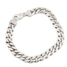Used, Classic Solid & Thick Bright Cut Curb Chain 925 Sterling Silver 9" Bracelet for sale  Shipping to South Africa