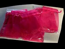 25 sacos de organza fúcsia 4” x 6” bolsa joias, artesanato, presentes, rosa 4x6 comprar usado  Enviando para Brazil