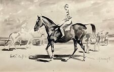 Large horseracing watercolour for sale  NORWICH