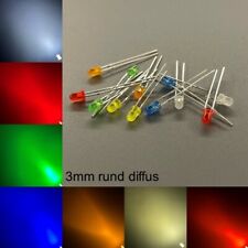 3mm LEDs rund diffus alle Farben inkl. Widerstände Leuchtdioden LED 3 mm comprar usado  Enviando para Brazil