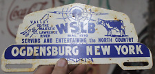 1950s AM RADIO DIAL 1370 WSLB OGDENSBURG NEW YORK METAL PLATE TOPPER SIGN COW for sale  Shipping to South Africa