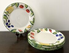 VARM CERAMICA Dinner Plates Set of 4 Vegetables Hand Painted 11.5" ITALY - EUC!, used for sale  Shipping to South Africa