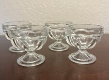 Vintage Federal Glass Dessert Cups Sherbet Clear Footed Paneled 4 oz Lot of 4 for sale  Shipping to South Africa