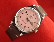 Usado, Reloj de pulsera vintage Seiko 5 automático rosa árabe japonés que funciona. Excelente  segunda mano  Embacar hacia Argentina