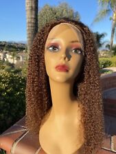 Full Lace Wig  Glue-less 20 Inch Curly 100% human hair Brazilian Hair for sale  Walnut