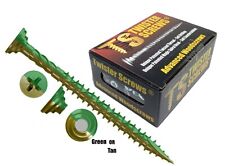 TwisterScrews E-Coat Decking Screws Superior Electropolyseal coated in Tan/Green for sale  Shipping to South Africa