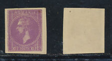RUMANÍA 1876 Bucarest edición Rey Carlos 10 Bani púrpura prueba o reimpresión segunda mano  Embacar hacia Mexico
