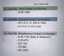 Pinball coils data for sale  Jefferson City