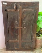 Antique wooden window wall hanging mirror frame old heavy iron fitted jharokha for sale  Shipping to South Africa