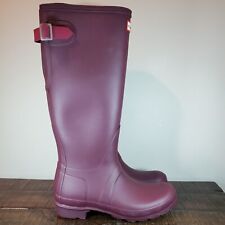 Hunter Original Boots Womens Size 6 Tall Rain Boots Waterproof Purple Red for sale  Shipping to South Africa