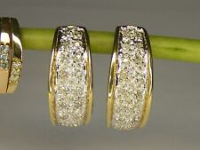 Diamond 9ct Gold Half Hoop Stud Earrings, Hallmarked for sale  Shipping to South Africa