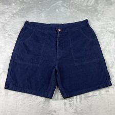 Birdwell Beach Britches Shorts Blue Mens Size 34 Corduroy Chino Button Fly USA for sale  Shipping to South Africa