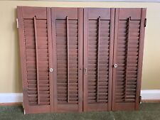 Rustic Vtg Wood Folding Louver Wooden Interior Window Shutters - 31" x 27" for sale  Shipping to South Africa