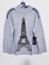 Suéter de manga comprida Sparkle Diamond enfeitado logotipo torre Eiffel pescoço simulado tamanho P comprar usado  Enviando para Brazil