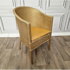 Vintage Mid Century Style Gold Rattan Loom Wicker Cane Tub Arm Chair - Retro for sale  Shipping to South Africa