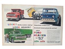Usado, 1957 vintage Ford Grandes Caminhões de Carga Lineup T-800 Tandem, Cabine Inclinada Impressão Anúncio  comprar usado  Enviando para Brazil