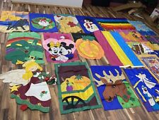 Lot Of 19 Large House Flags Holiday Seasonal Vintage Mickey Mouse Winnie Poo Etc, used for sale  Shipping to South Africa