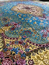 Silk Rug  - 10′ * 6′ FT -  3 x 2 m Silk Carpet Turquoise Tiffany, used for sale  Shipping to South Africa