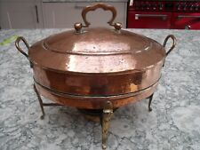 Afghan Metal Works Copper Chafing Dish Food Warmer & Stand ~ Made in Pakistan. for sale  Shipping to South Africa