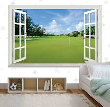 Usado, Adesivo de parede golfe fairway 3D janela vista decalque mural buraco esporte escritório arte vinil comprar usado  Enviando para Brazil