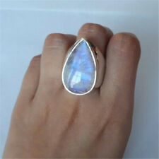 Ring Woman 925 Silver Fire Opal Moon Stone Turquoise Wedding Engagement Size6-10 for sale  Shipping to United Kingdom