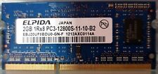 Memoria para portátil Elpida 2 GB DDR3 So-DIMM EBJ20UF8BDUO-GN-F segunda mano  Embacar hacia Argentina