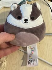 Used, Squishmallow 3.5" Mita Badger Soft Striped Omnivore CLIP Plush Has Tags for sale  Shipping to South Africa