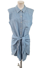 Vestido Veronica Beard Jeans Allison 8 Lakeshort Denim Chambray Snap sem mangas comprar usado  Enviando para Brazil