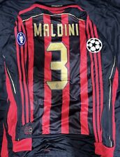 Camiseta deportiva de fútbol AC Milan UCL 2006/2007 MALDINI #3 manga larga mediana, usado segunda mano  Embacar hacia Argentina