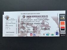 Ticket match Rugby BORDEAUX BEGLES UBB / STADE FRANCAIS PARIS Billet 2012/2013 d'occasion  Fontaine-lès-Dijon
