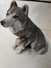 Usado, Sandicast Lobo cinzento e Pup Estatueta Estátua K550-Assinado Por Sandra Brue comprar usado  Enviando para Brazil
