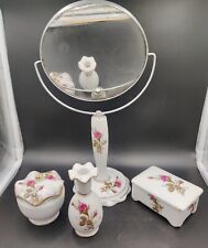 Usado, Vintage Lipper Mann Espelho de Porcelana Floral Vaidade Conjunto Caixa de Bugigangas 6 Peças Japão comprar usado  Enviando para Brazil