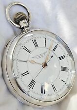 Reloj Bolsillo Cronógrafo Dr Stop PESADO Plateado (ORDEN DE TRABAJO COMPLETA) *1880* T. Russel segunda mano  Embacar hacia Argentina