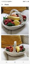 Used, Vintage Capodimonte Italian Porcelain Oval Woven Fruit Basket for sale  Shipping to South Africa