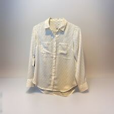 Blusa feminina A New Day pequena branca manga longa com botões detalhes xadrez dourado, usado comprar usado  Enviando para Brazil