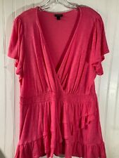 Vestido rosa quente torrid tamanho 1 gola V cintura elástica comprar usado  Enviando para Brazil