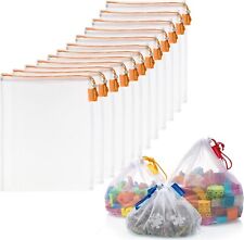 Usado, Conjunto de 12 sacos de malha para armazenamento e organização de brinquedos Vandoona laváveis transparentes comprar usado  Enviando para Brazil
