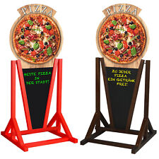 Usato, ESPOSITORE stop clienti lavagna in gesso pizzeria pizza legno colorato usato  Spedire a Italy