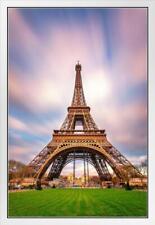 Usado, La Torre Eiffel París Francia Foto Fotografía Póster Enmarcado en Madera Blanca 14x20 segunda mano  Embacar hacia Argentina