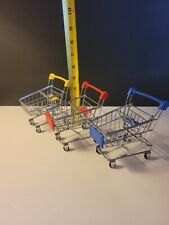 Lote de 3 mini carrinhos de compras miniatura supermercado carrinho de mão utilitário de compras comprar usado  Enviando para Brazil