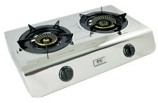 Portable Double Camping Gas Stove Stainless Steel 60cm Cooktop Indoor NJ-60SD, used for sale  COVENTRY