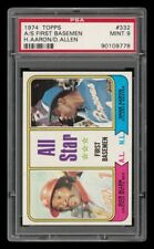 1974 Topps Set-Break #332 A/S First Basemen H.Aaron, D.Allen PSA 9 MINT, used for sale  Shipping to Canada