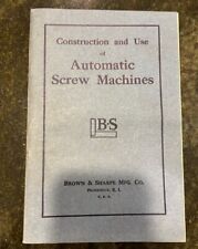 Construcción y uso de máquinas automáticas de tornillo Brown and Sharpe Mfg Co 1941 segunda mano  Embacar hacia Argentina