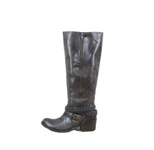 Bronx Women's Brown Distressed Leather Side Zipper Riding Boots Size 39 US 7 for sale  Shipping to South Africa