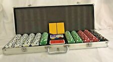 Conjunto de estuche de fichas de póquer profesional paquete de cartas estrellas de póquer segunda mano  Embacar hacia Argentina