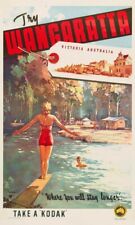 1949 Wangaratta Australia retro travel poster decorative art poster for sale  Shipping to South Africa