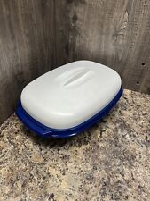 Tupperware Vegetal 6 Xícaras Vaporizador de Arroz 1273 Azul e Branco com Divisória 3 peças, usado comprar usado  Enviando para Brazil